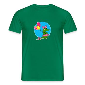 Krokodil mit Luftballons - Männer T-Shirt - Kelly Green - Vorne - AI Model Male 178 dark (178cm)