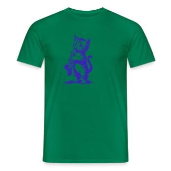 Cat with Saxophone Funny Sax - Men's T-Shirt - kelly green - Front - AI Model Male 178 dark (178cm)