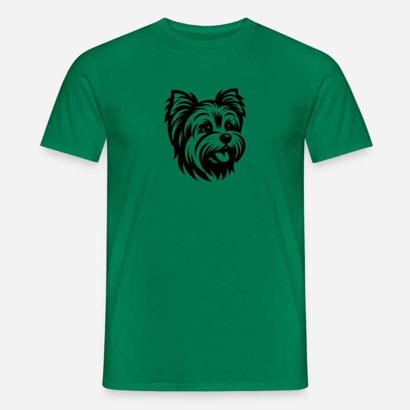 Yorkshire Terrier Disegno Testa - T-shirt uomo - verde kelly