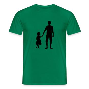 papa vater und tochter vatertag kind dad familie g - Männer T-Shirt - Kelly Green - Vorne - AI Model Male 178 dark (178cm)