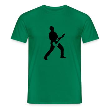 guitarrocker_032012_c_1c - Men's T-Shirt - kelly green - Front - AI Model Male 178 dark (178cm)