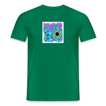 #150 Fraktal blue magic - Männer T-Shirt - Kelly Green - Vorne - AI Model Male 178 dark (178cm)