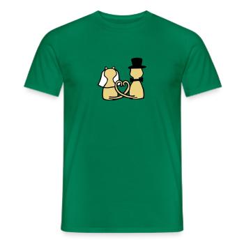 cat wedding - Men's T-Shirt - kelly green - Front - AI Model Male 178 dark (178cm)