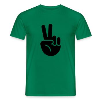 peace hand - Männer T-Shirt - Kelly Green - Vorne - AI Model Male 178 dark (178cm)