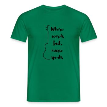 Là où les mots manquent la musique parle avec la guitare - T-shirt homme - vert - Devant - AI Model Male 178 dark (178cm)