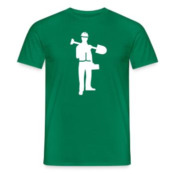 Ouvrier du bâtiment - T-shirt homme - vert - Devant - AI Model Male 178 dark (178cm)