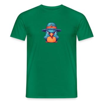 Oiseau au chapeau - T-shirt homme - vert - Devant - AI Model Male 178 dark (178cm)