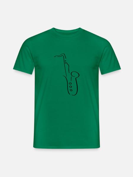 Saxophon Line Art - Minimalistisch - Männer T-Shirt - Kelly Green