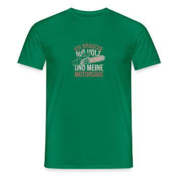 Je n’ai besoin que de bois et de ma tronçonneuse - T-shirt homme - vert - Devant - AI Model Male 178 dark (178cm)