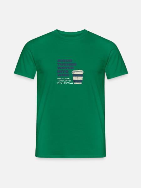 Jezus veranderde water in wijn - Grappige christen - Heren T-shirt - kelly groen