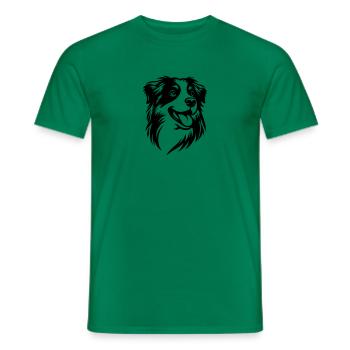 Aussie Portrait Vector ❤ - Men's T-Shirt - kelly green - Front - AI Model Male 178 dark (178cm)