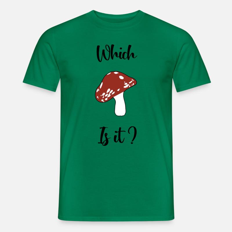 Conception interactive de champignons (couleur texte noir) - T-shirt homme - vert
