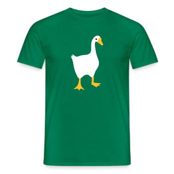 VERY angry white goose - Men's T-Shirt - kelly green - Front - AI Model Male 178 dark (178cm)