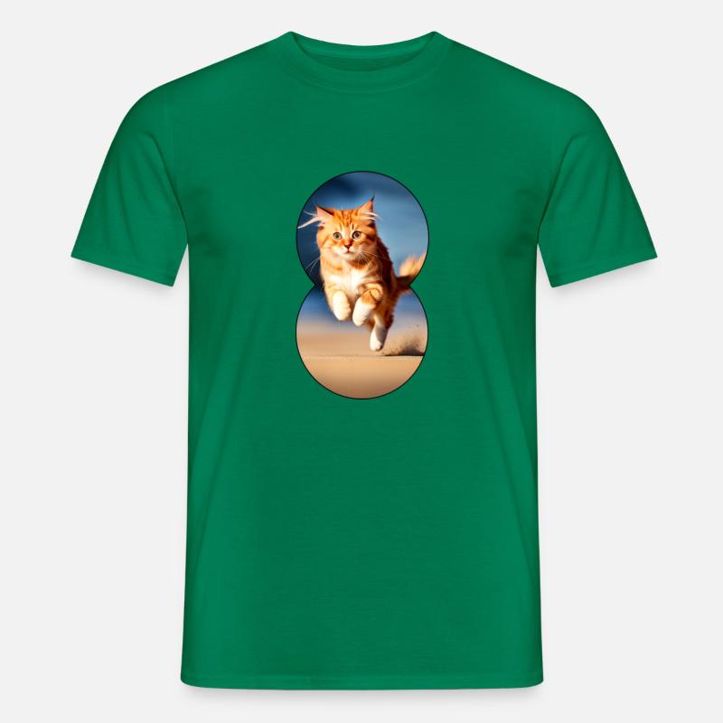 Chat en cours d’exécution 7 - T-shirt homme - vert