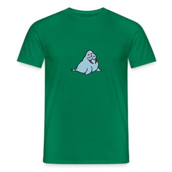 seal in love - Men's T-Shirt - kelly green - Front - AI Model Male 178 dark (178cm)