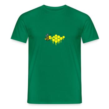 abeilles nid d’abeilles - T-shirt homme - vert - Devant - AI Model Male 178 dark (178cm)