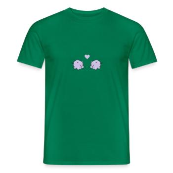 pigs in love - Männer T-Shirt - Kelly Green - Vorne - AI Model Male 178 dark (178cm)