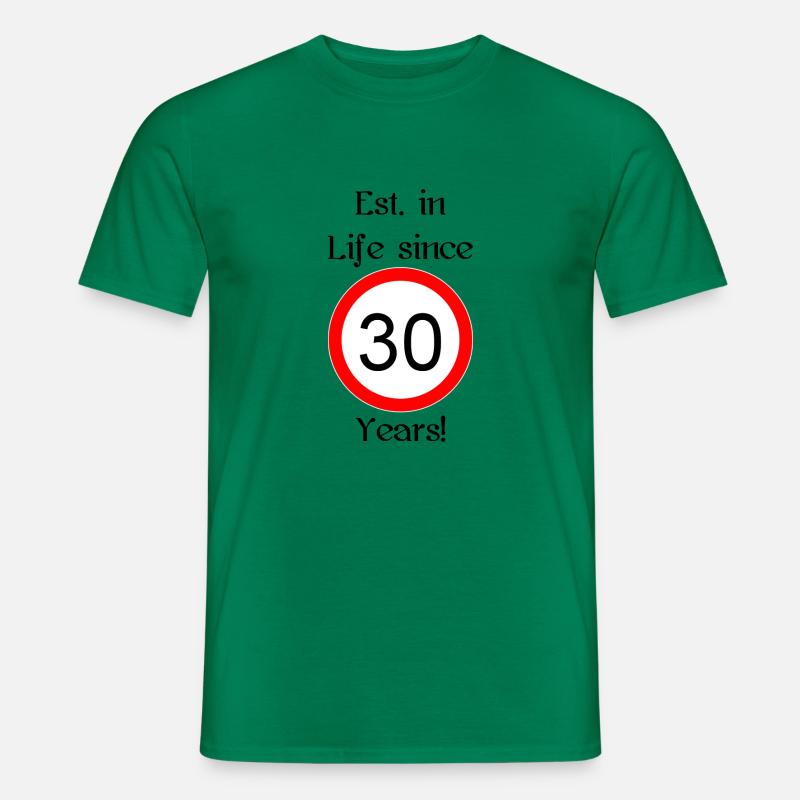 est i l 30 script black engl - Männer T-Shirt - Kelly Green