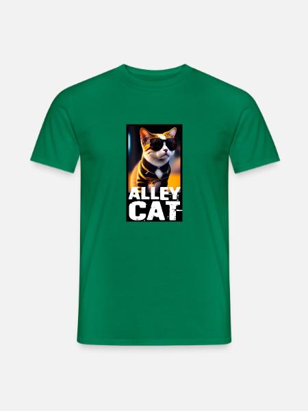 Street Cat Alley Cat Gym Cat Entzückende Cartoon Katze - Männer T-Shirt - Kelly Green