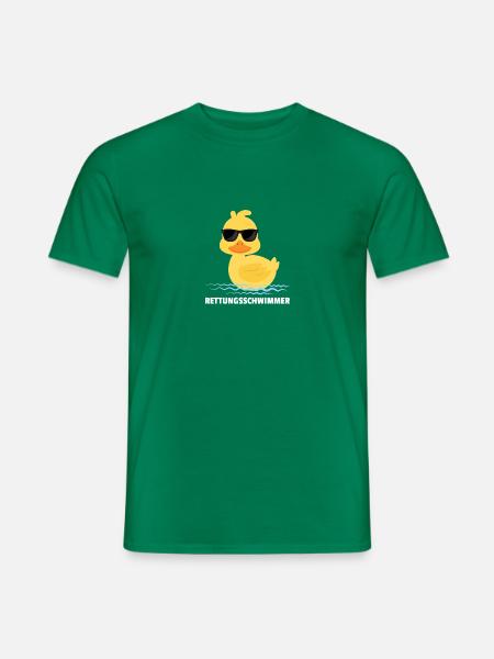 Lustige Gelbe Badeente Quietscheente Rettungssch - Männer T-Shirt - Kelly Green