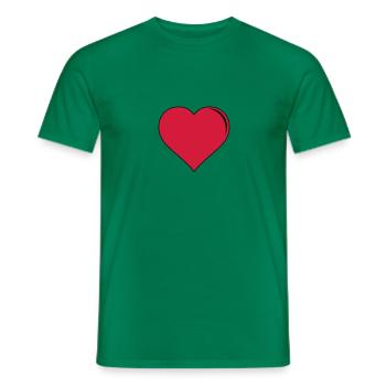 cœur - T-shirt homme - vert - Devant - AI Model Male 178 dark (178cm)