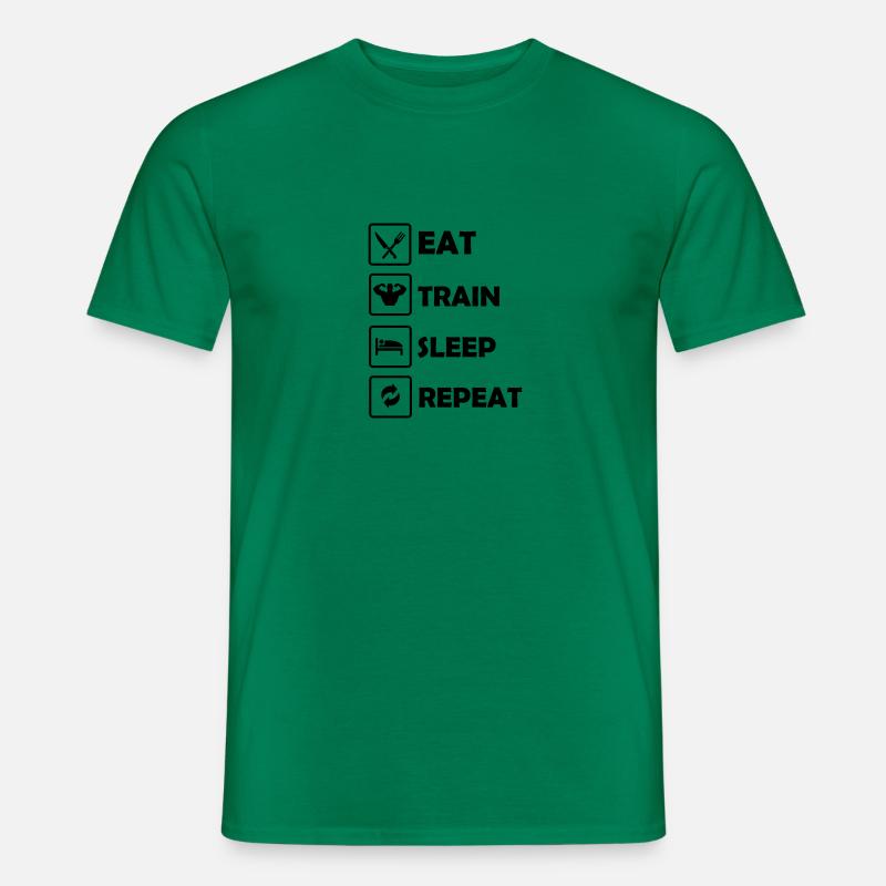 Eat Train Sleep Repeat - Männer T-Shirt - Kelly Green