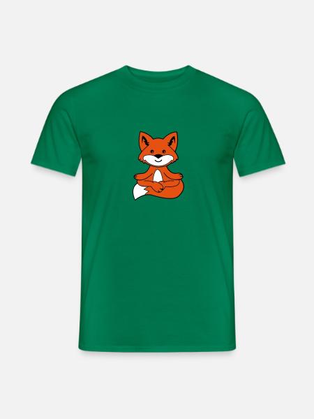 yoga fuchs 02 - Männer T-Shirt - Kelly Green