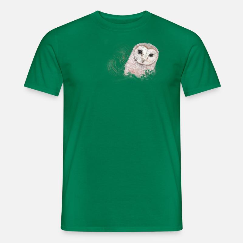 Eule auf Holz - Männer T-Shirt - Kelly Green