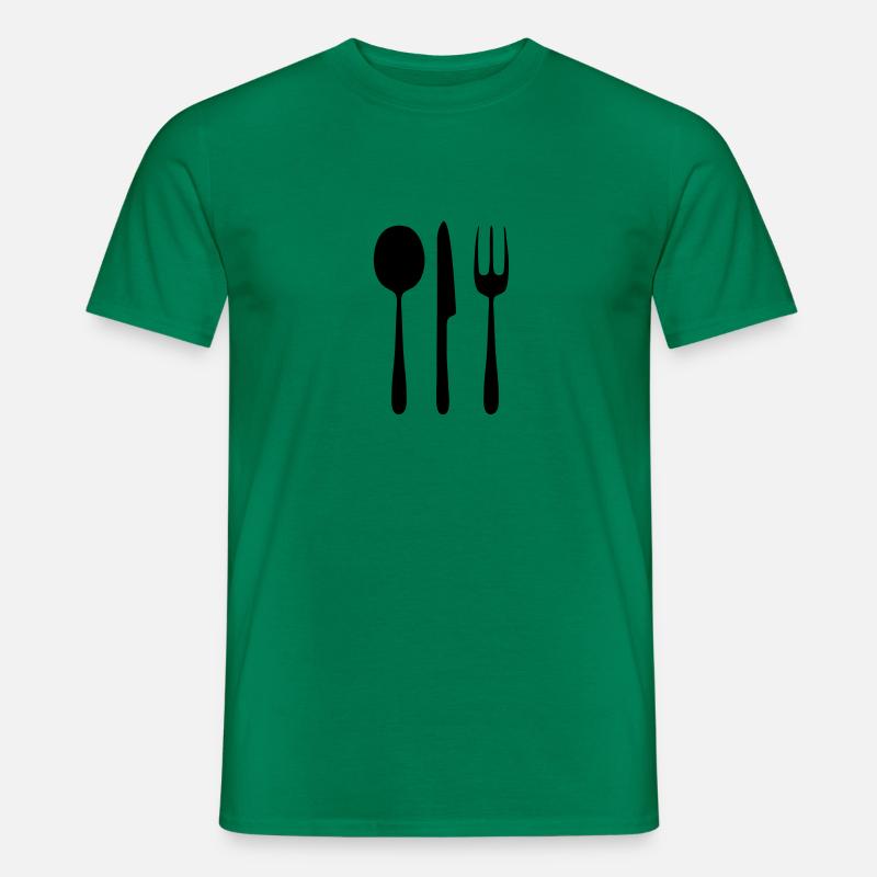 besteck - Männer T-Shirt - Kelly Green