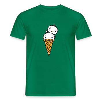 Oiseaux Cream Waffle Cream Scoops Cream Cornet - T-shirt homme - vert - Devant - AI Model Male 178 dark (178cm)