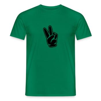 hand peace symbol 1 - Männer T-Shirt - Kelly Green - Vorne - AI Model Male 178 dark (178cm)