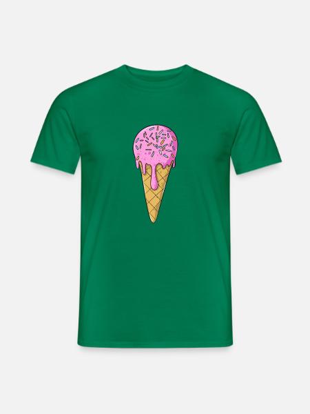 Eis | Rosa Pink Eiscreme mit Streusel | Icecream - Männer T-Shirt - Kelly Green