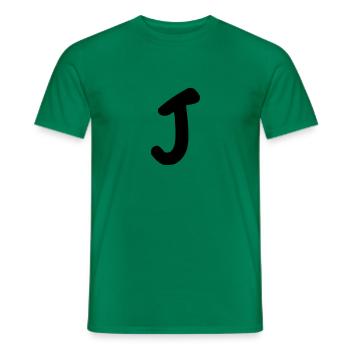 letter J - Men's T-Shirt - kelly green - Front - AI Model Male 178 dark (178cm)