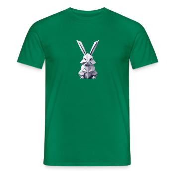 Lapin en origami - T-shirt homme - vert - Devant - AI Model Male 178 dark (178cm)