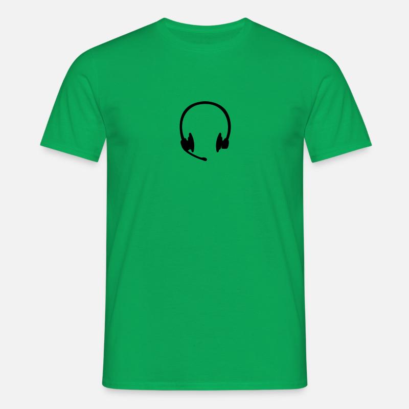 Headset Kopfhörer - Männer T-Shirt - Kelly Green
