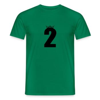 2 king - Men's T-Shirt - kelly green - Front - AI Model Male 178 dark (178cm)