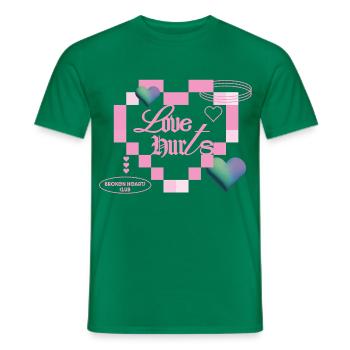Love hurts - Men's T-Shirt - kelly green - Front - AI Model Male 178 dark (178cm)