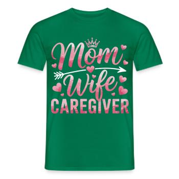 Mother Daughter Heart Motif - Men's T-Shirt - kelly green - Front - AI Model Male 178 dark (178cm)