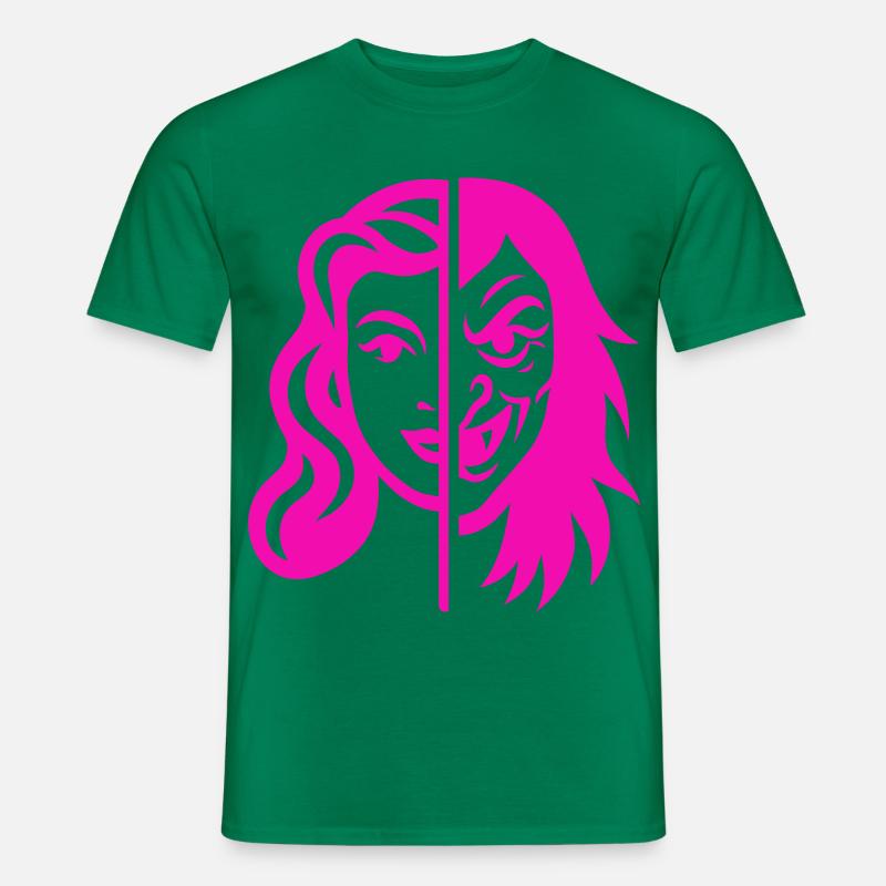 Split Face Contrast - Men’s T-shirt - kelly green