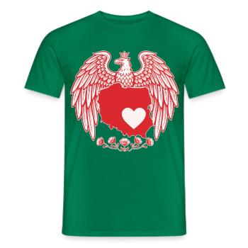 Polish Eagle Heart Map Design - Men's T-Shirt - kelly green - Front - AI Model Male 178 dark (178cm)