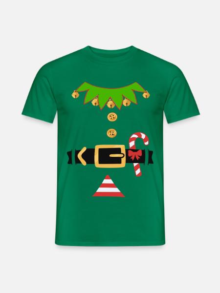 WEIHNACHTS ELF Kostüm Outfit Wichtel Xmas Party - Männer T-Shirt - Kelly Green