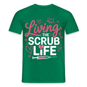 Living the Scrub Life - Men's T-Shirt - kelly green - Front - AI Model Male 178 dark (178cm)