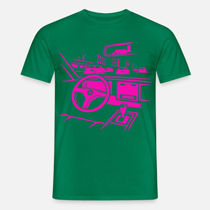 Neon Car Cockpit - Männer T-Shirt - Kelly Green