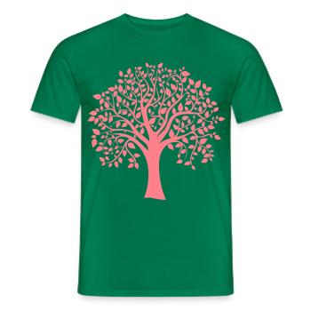 Silhouette icône d’arbre jumbo rouge imprimé - T-shirt homme - vert - Devant - AI Model Male 178 dark (178cm)