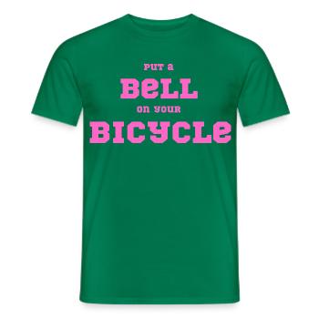 Put A Bell On Your Bicycle – Pink Typo Statement - Men's T-Shirt - kelly green - Front - AI Model Male 178 dark (178cm)