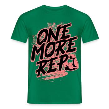 One More Rep T-Shirt – Gym Motivation - Men's T-Shirt - kelly green - Front - AI Model Male 178 dark (178cm)