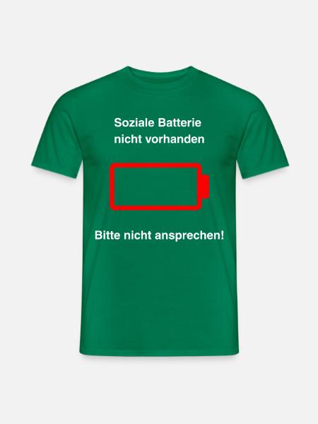 Soziale Batterie nicht vorhanden - Männer T-Shirt - Kelly Green