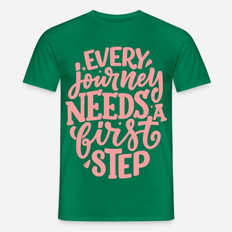 Every Journey Needs A First Step - Männer T-Shirt - Kelly Green
