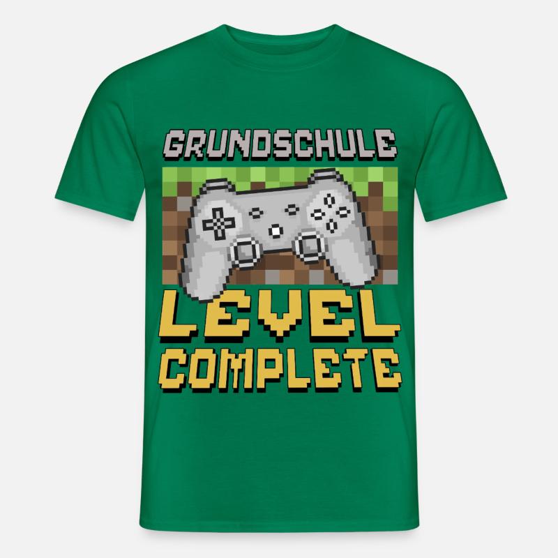 Grundschule level complete Pixel Geschenk - Männer T-Shirt - Kelly Green