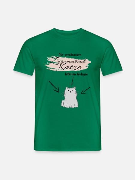 Katze emotionaler Zusammenbruch - Männer T-Shirt - Kelly Green